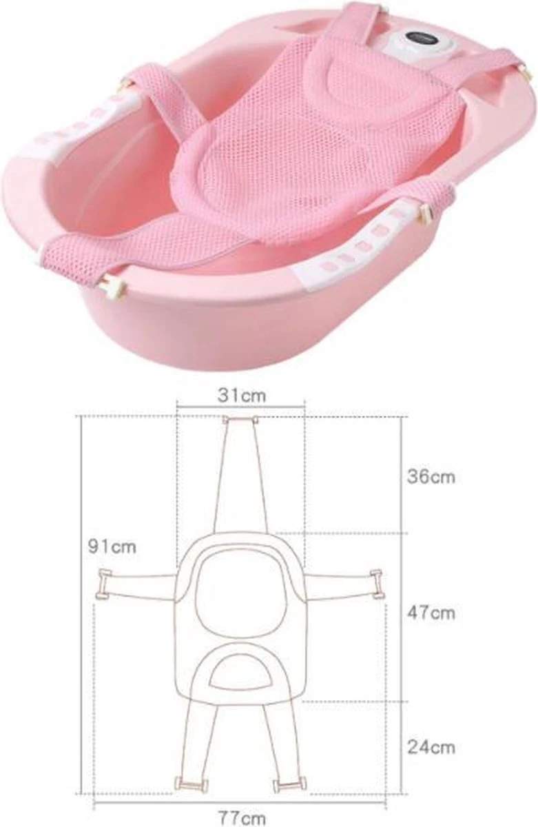 Verstelbare Antislip Baby Bad Kussen (Roze) Model 2023 - Baby Bad Kussen - Antislip Kussen - Geschikt Voor Ieder Baby Badje! - Afbeelding 5