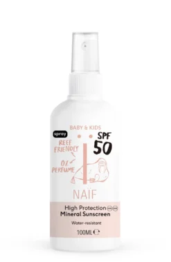 Naïf Zonnebrand Spray SPF50 Zonder Parfum - 100ML - Baby & Kids - Met Natuurlijke Ingrediënten