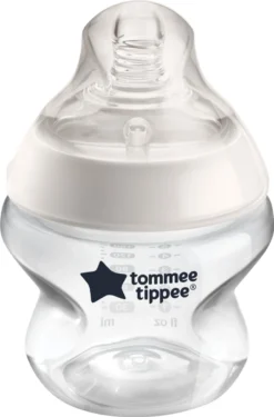 Tommee Tippee Closer To Nature - Zuigfles - Tepelspeen Met Langzame Uitstroomsnelheid En Anti-koliek Ventiel - 150 Ml -1 Stuk - Doorzichtig