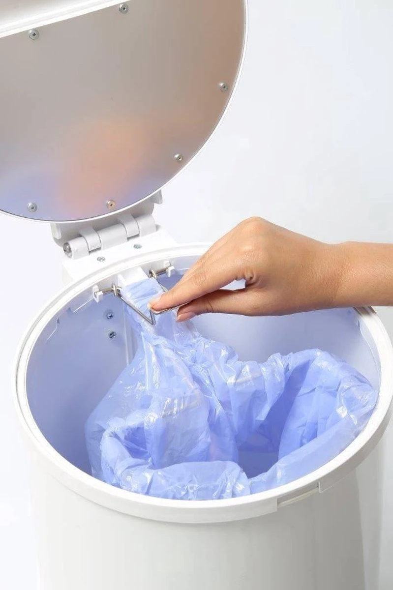 DiaperPail - Clear White - Luieremmer Met Speciale Luiersluis - Werkt Met Normale Vuilniszakken - Luxe Luieremmer - Geen Speciale Cassettes - Geen Geurtjes - Makkelijk Schoon Te Maken - Is Gemaakt Van Aluminium - Afbeelding 3