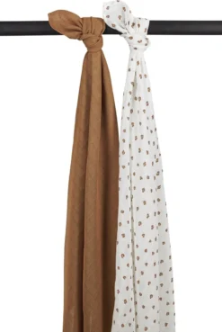 Meyco Mini Panther Swaddle - 2-pack - Toffee - 120x120cm