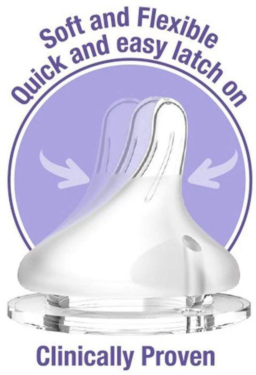 Lansinoh Natural Wave Teats X 2 - Slow Flow - Afbeelding 2