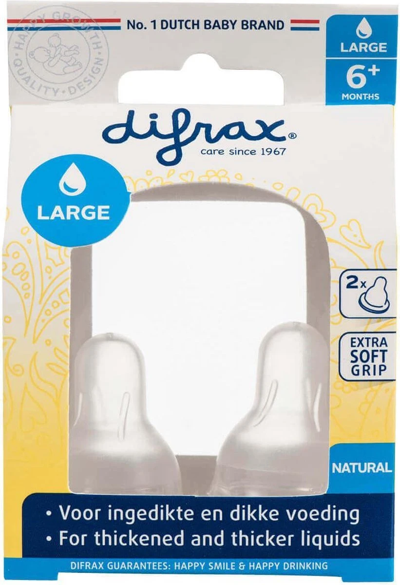 Difrax Flessenspeen Natural - Maat Large - 2 Stuks - Afbeelding 8