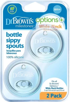 Dr. Brown's Options+ Anti-colic Sippy Spout - Voor Brede Halsfles - 2 Stuks