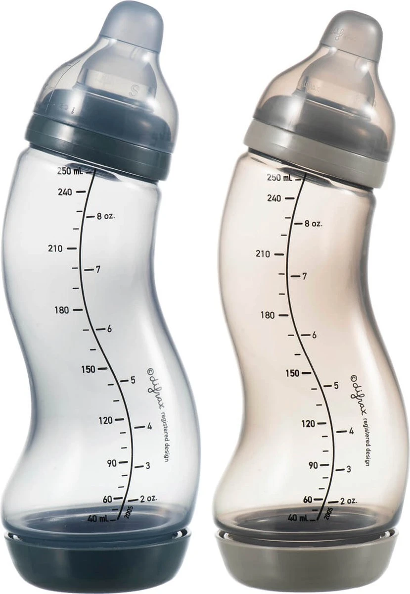 Difrax - S-Fles Duopack - Wit/Blauw - 250ml - 0+ Maanden - Afbeelding 14
