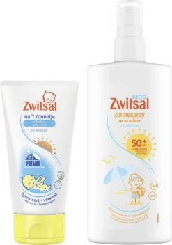 Zwitsal Voor En Na 't Zonnetje 0% Parfum - Zonnespray 200 Ml + Aftersun 150 Ml - Zonnepakket
