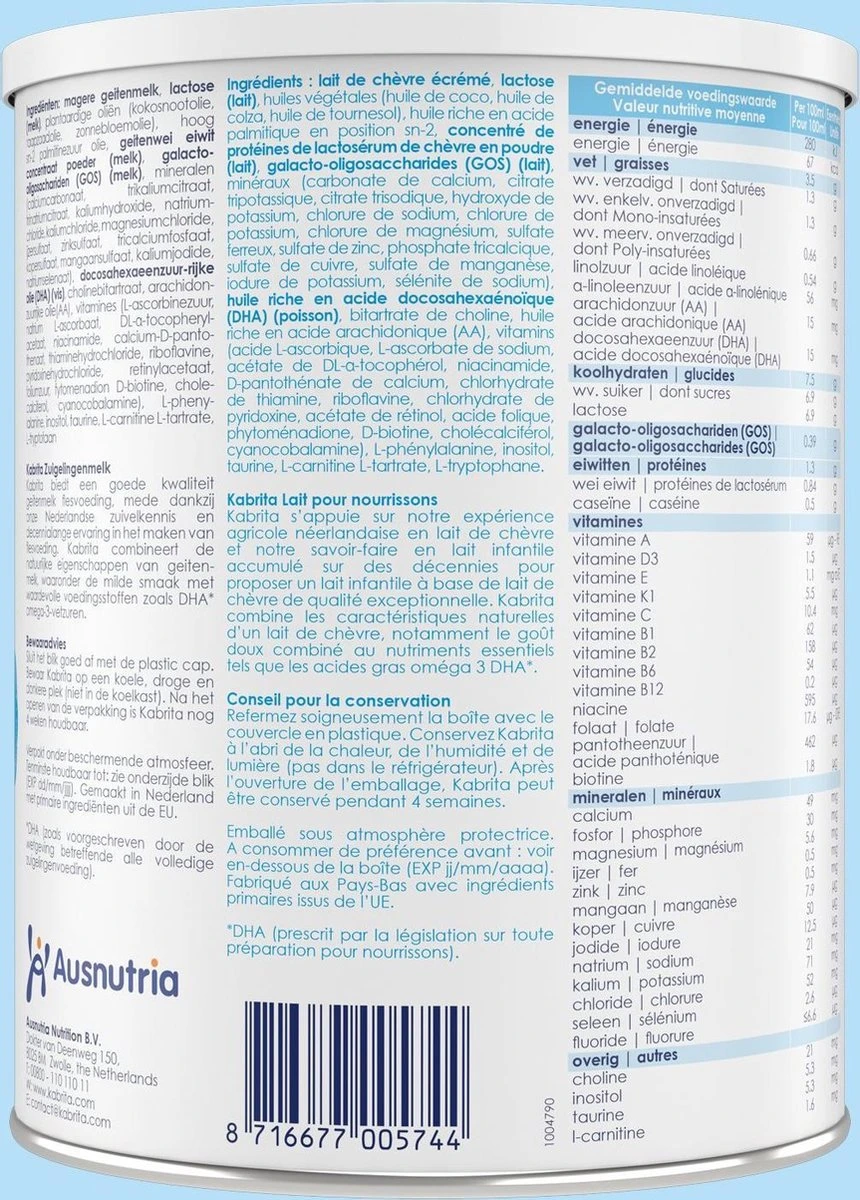 Kabrita 1 Zuigelingenmelk - Zuigelingenvoeding 0-6 Maanden - 800g - Afbeelding 8