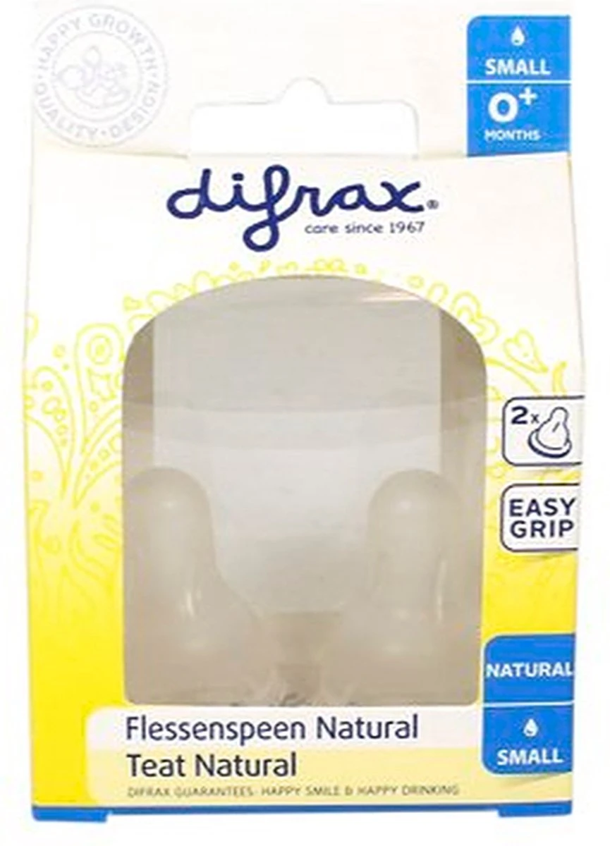 Difrax Flessenspeen Natural - Maat Small - 2 Stuks - Afbeelding 3