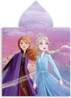 Badponcho Disney Frozen - 55 X 110 Cm. - Anna En Elsa Poncho Handdoek
