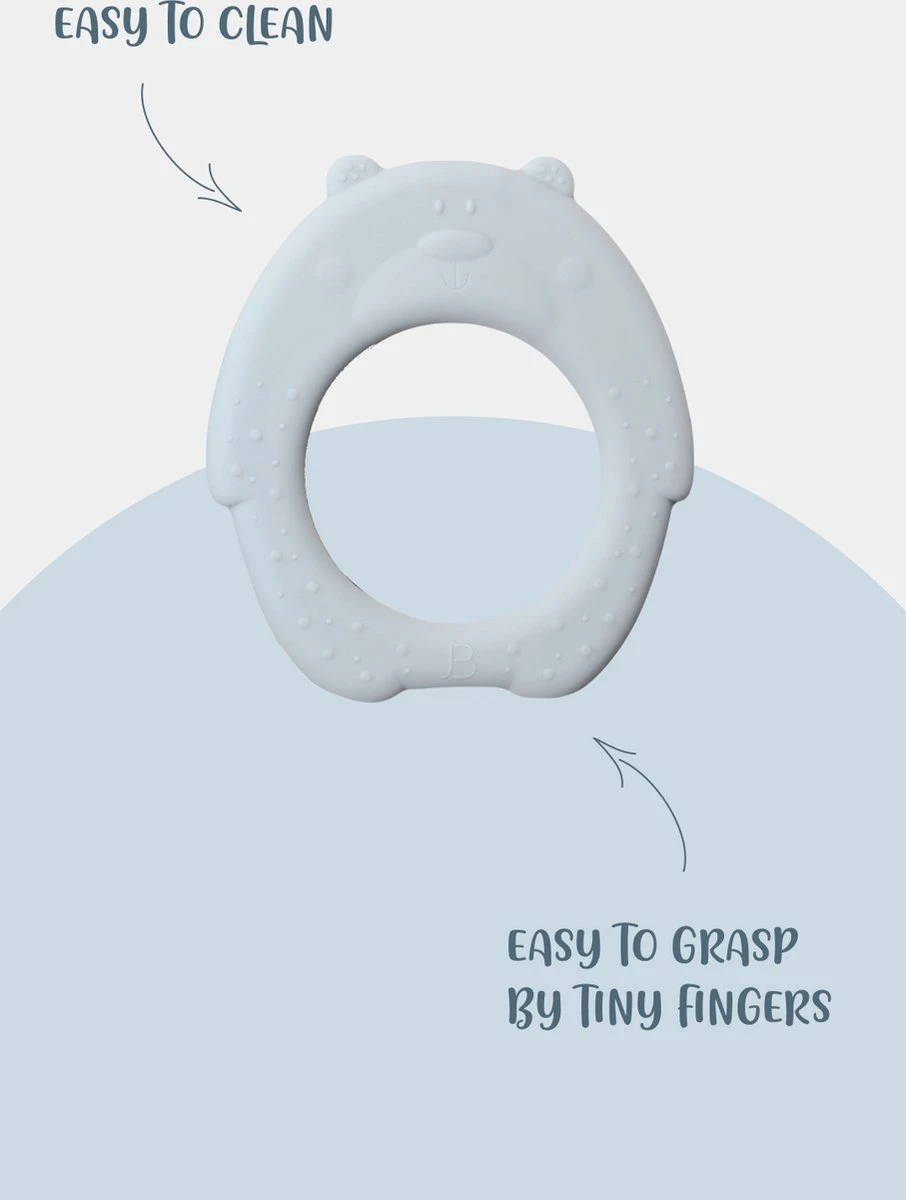 J.Børn Silicone Bijtring Beer - Sage - Bijtspeelgoed - Baby - Afbeelding 5