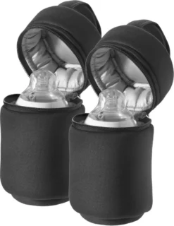 Tommee Tippee Closer To Nature - Geïsoleerde Tas Voor Zuigflessen - Set Van 2 - Zwart