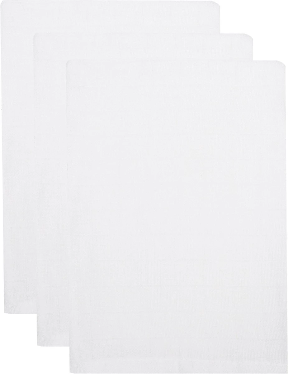 MamaLoes Wit 3 Stuks Hydrofiel Washandjes ML106