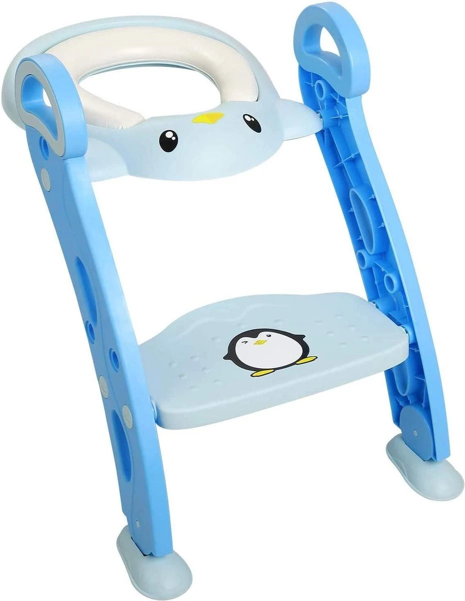 Buxibo Kinder WC Met Opstapje - WC Bril Kind - Kinderzitting WC - Toilet Verkleiner - Toilettrainer - Blauw - Afbeelding 12