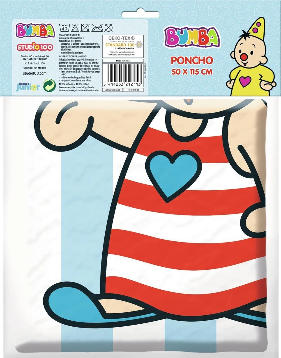 Bumba Badponcho - Poncho Met Bumba & Bumbalu (50x115 Cm) - 100% Katoen - Afbeelding 4