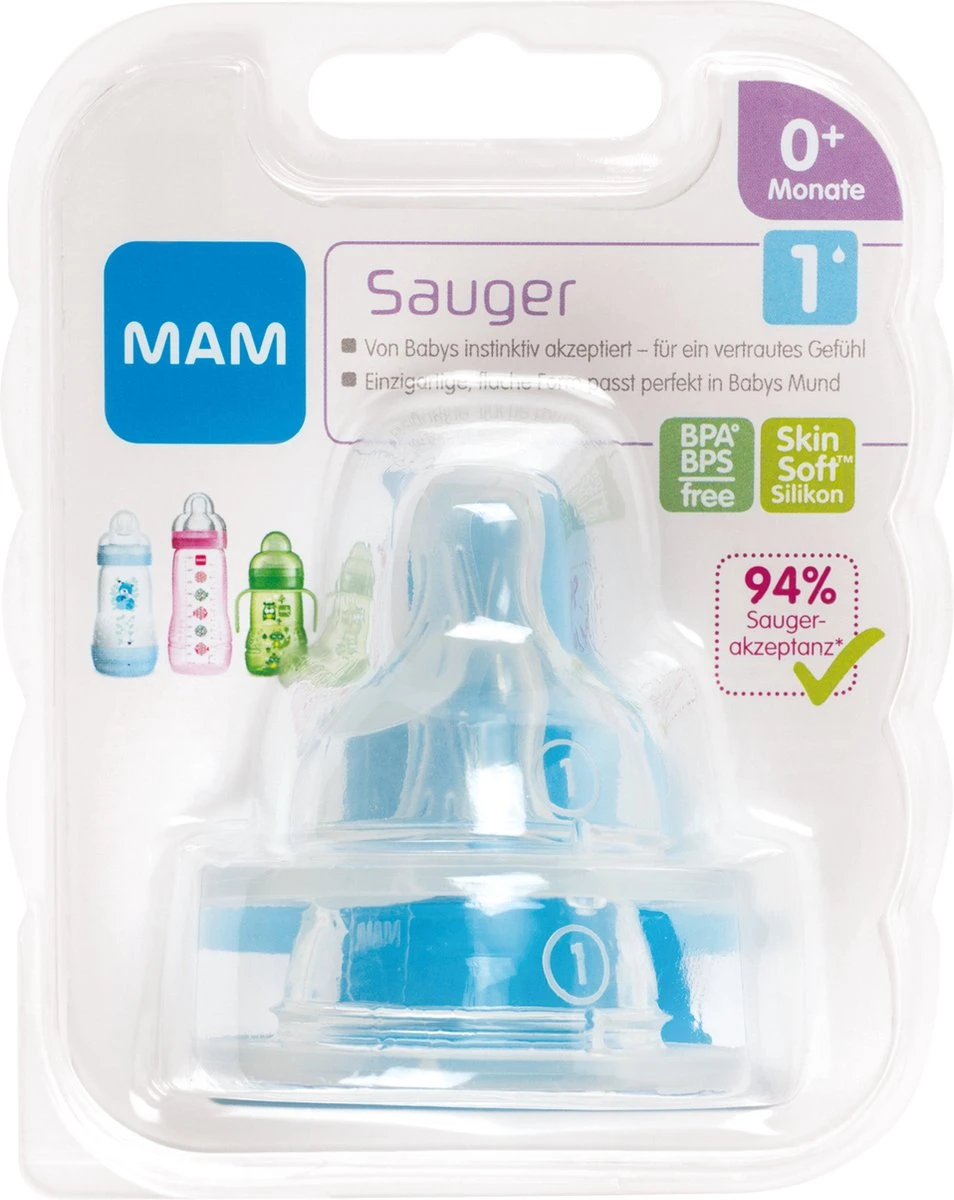 MAM - Flesspenen Maat 1 - 0+ Maanden ( 2 Stuks) - Afbeelding 2