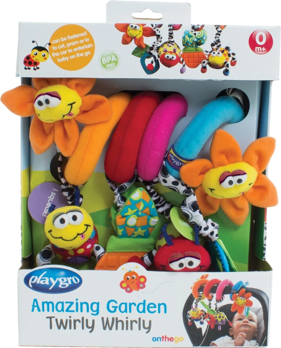 Playgro Boxspiraal Amazing Garden Twirly Whirly - Kinderwagen Speeltje - Activiteitenspiraal - Afbeelding 2