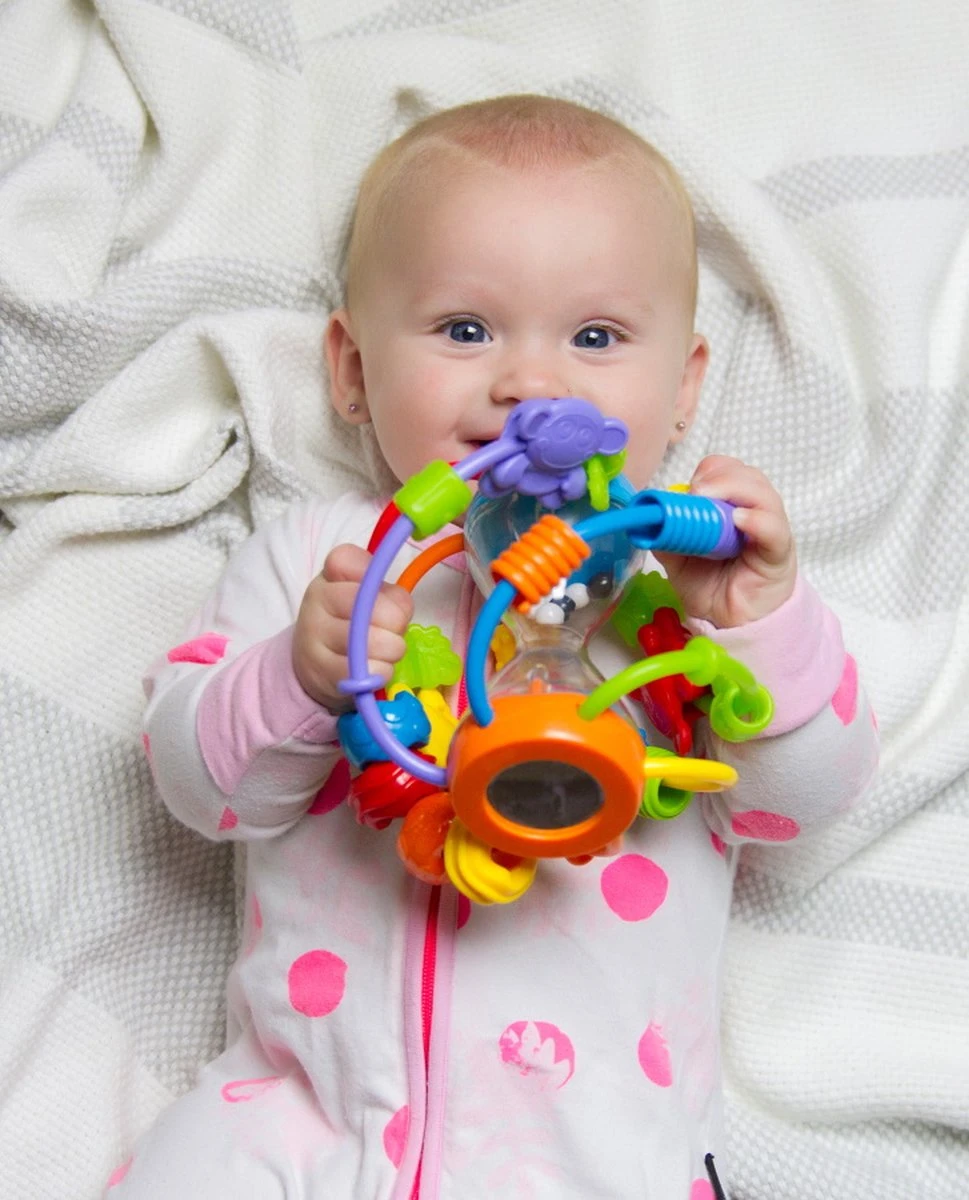Playgro Speel En Leerbal - Grijp- En Bijtspeelgoed - Klikklak Geluiden - Spiegeltje - Kralen - Cilinder Met Rattelende Ballen - Afbeelding 11