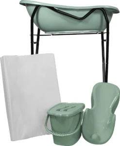 MamaLoes Stone Green Badset Incl. Zwarte Badstandaard