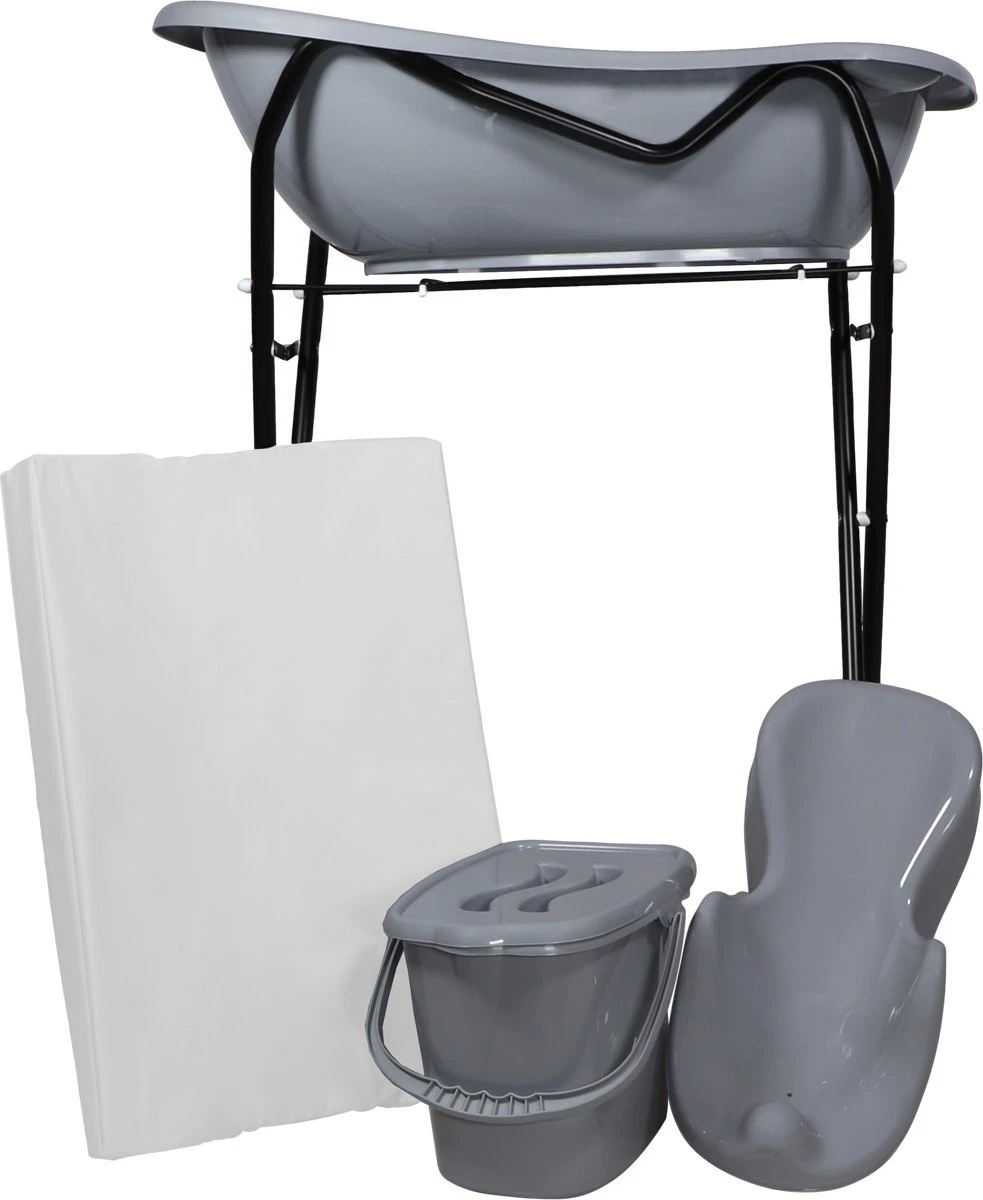 MamaLoes Grijs Badset Incl. Zwarte Badstandaard