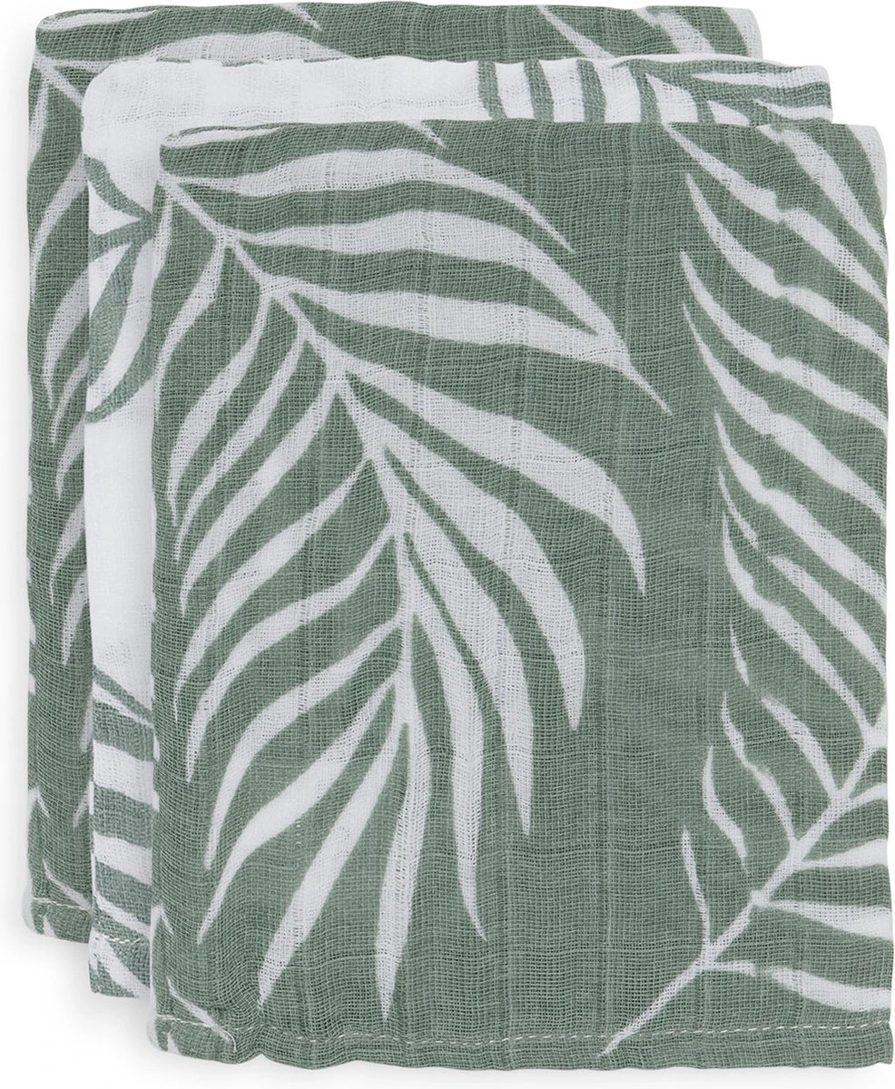 Jollein Baby Hydrofiel Washandje Nature - Ash Green - 3 Stuks - Afbeelding 2