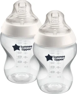 Tommee Tippee Closer To Nature - Zuigflessen - Langzame Uitstroomsnelheid - Anti-colic Ventiel - 260 Ml - Verpakking Van 2 Stuks - Doorzichtig